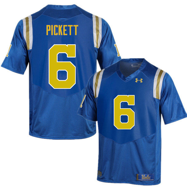 Men #6 Adarius Pickett UCLA Bruins Under Armour College Football Jerseys Sale-Blue